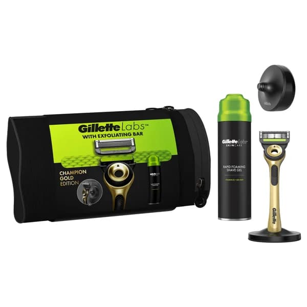 GILLETTE Labs champion gold edition Neceser con maquinilla de afeitar y gel aftershave. - 1 ud - Imagen del producto en Findit