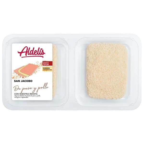 San Jacobos de jamón de pavo y pollo, con queso ALDELÍS 340 g. - 0.34 kg - Imagen del producto en Findit