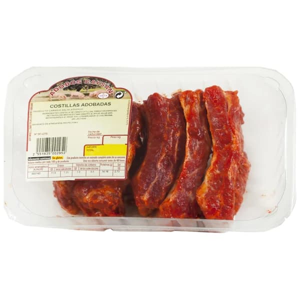 Bandeja de costillas de cerdo adobadas y troceadas CAYSAN - 0.4 kg - Imagen del producto en Findit