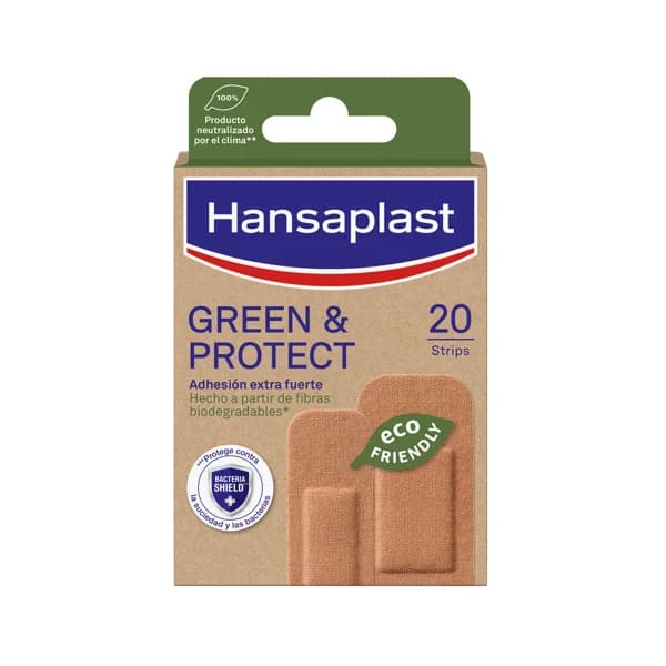 HANSAPLAST Apósitos adhesivos extra fuertes, hecho a partir de fibras biodegradables HANSAPLAST Green & protect 20 uds. - 1 ud - Imagen del producto en Findit