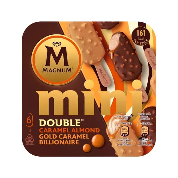 MAGNUM Bombón helado mini double caramel mania 6 x 55ml 282 g. - 0.33 l - Imagen del producto en Findit