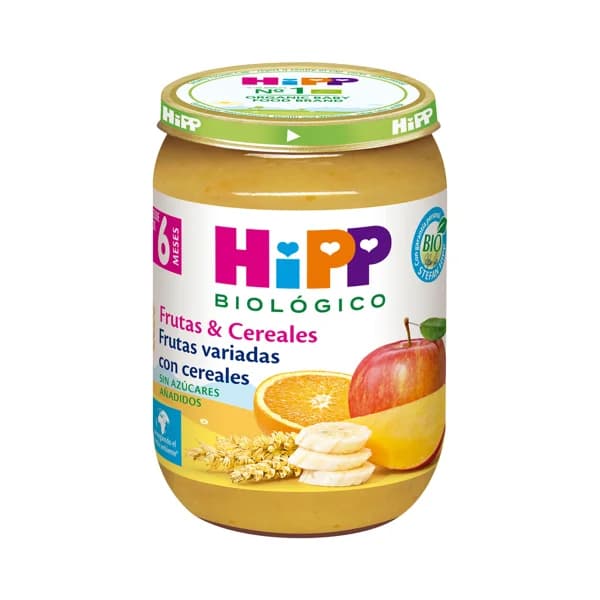 HIPP Biológico Tarrito de frutas variadas con cereales, sin azúcares añadidos, a partir de 6 meses 190 g. - 0.19 kg - Imagen del producto en Findit