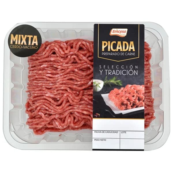 Preparado de carne picada mixta (cerdo-vacuno) EMCESA bandeja de 365 g. - 0.37 kg - Imagen del producto en Findit