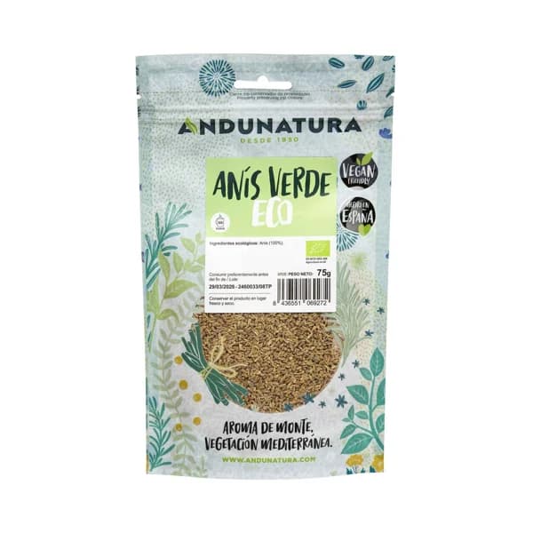 ANDUNATURA Hierbas para infusión de anís verde ecológico 75 g. - 0.08 kg - Imagen del producto en Findit
