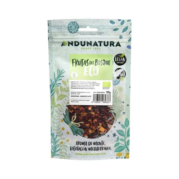 ANDUNATURA Hierbas para infusión de frutas del bosque ecológico 55 g. - 0.06 kg - Imagen del producto en Findit