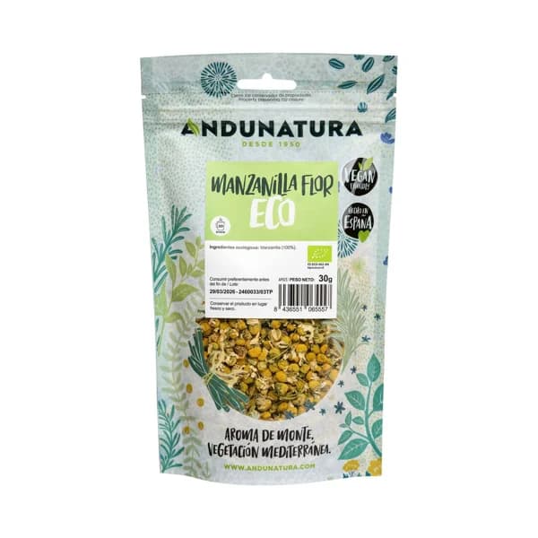 ANDUNATURA Hierbas para infusión de manzanilla flor ecológica 30 g. - 1 ud - Imagen del producto en Findit