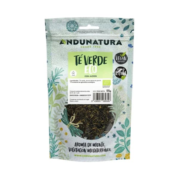 ANDUNATURA Hierbas para infusión de té verde ecológico 55 g. - 0.06 kg - Imagen del producto en Findit