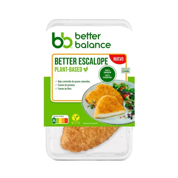 BETTER BALANCE Escalope vegano horneado a base de proteínas vegetales BETER BALANCE 160 g. - 0.16 kg - Imagen del producto en Findit