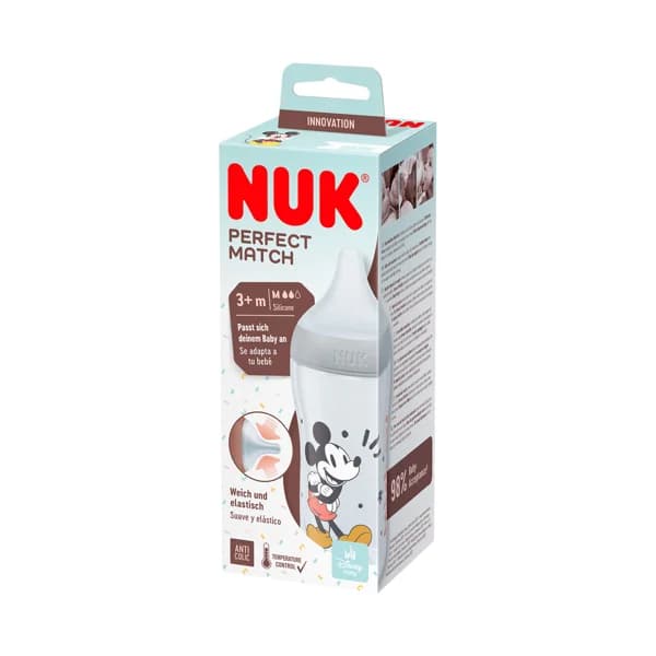 NUK Perfect match Biberón de 260 ml silicona flujo M, a partir de 3 meses. - 1 ud - Imagen del producto en Findit