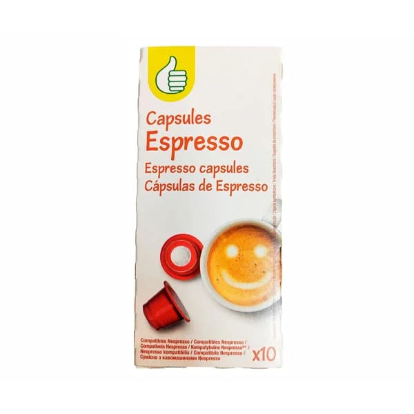 PRODUCTO ECONÓMICO ALCAMPO Café cápsulas espresso 10 ud 50 g . - 0.05 kg - Imagen del producto en Findit