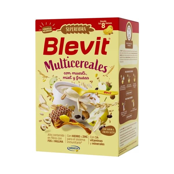 BLEVIT Superfibra Papilla multicereales, con muesli, miel y frutas, a partir de 8 meses 500 g. - 0.5 kg - Imagen del producto en Findit