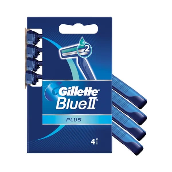 Maquinilla de afeitar desechable con cabezal de doble hoja GILLETTE Blue II plus 4 uds. - 1 ud - Imagen del producto en Findit