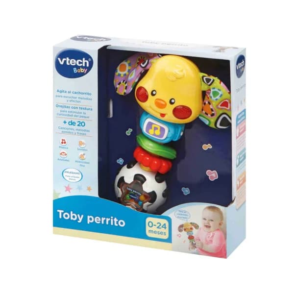 Toby Perrito Sonajero mordedor para bebés VTech Baby. Edad recomendada desde 0-24 meses - 1 ud - Imagen del producto en Findit