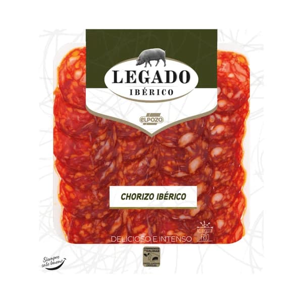LEGADO IBÉRICO Chorizo ibérico, elaborado sin gluten y cortado en finas lonchas LEGADO IBÉRICO Selección 75 g. - 0.08 kg - Imagen del producto en Findit