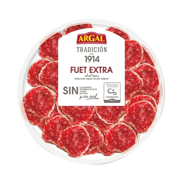 ARGAL Fuet extra, cortado en tapas sin piel 80 g. - 0.08 kg - Imagen del producto en Findit