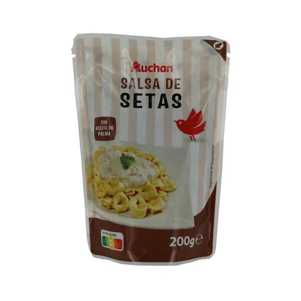 AUCHAN Salsa fresca de setas, lista para añadir a la pasta, calentar y comer 180 g. Producto Alcampo - 0.2 kg - Imagen del producto en Findit