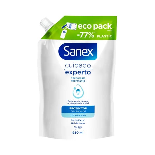 SANEX Cuidado experto Recambio de gel de ducha o baño probiótico, para todo tipo de pieles 950 ml. - 0.95 l - Imagen del producto en Findit
