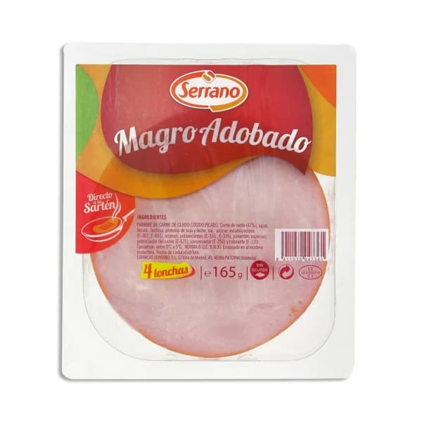 Magro adobado cortado en lonchas SERRANO 165 g. - 0.14 kg - Imagen del producto en Findit