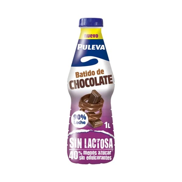PULEVA Batido con sabor a chocolate, sin lactosa y elaborado con un 90% de leche PULEVA 1 l. - 1 l - Imagen del producto en Findit