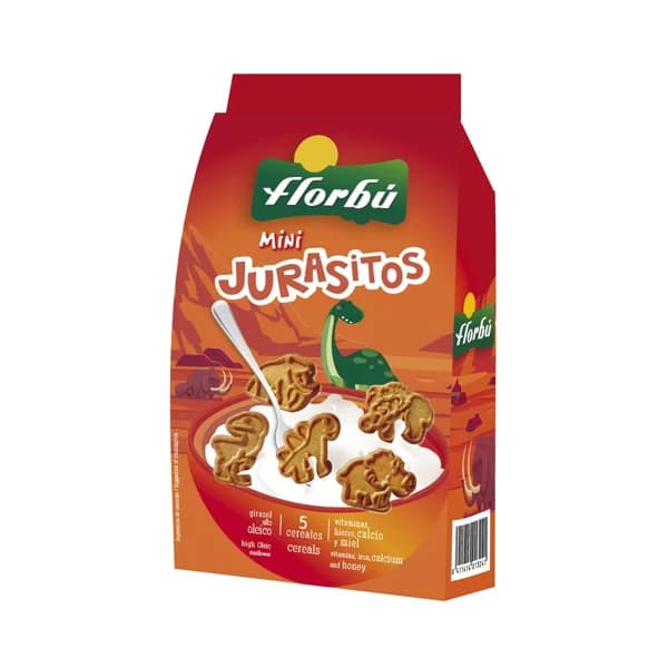 FLORBÚ Mini Jurasitos Gallesauros Galletas 5 cereales y miel 400 g. - 0.4 kg - Imagen del producto en Findit