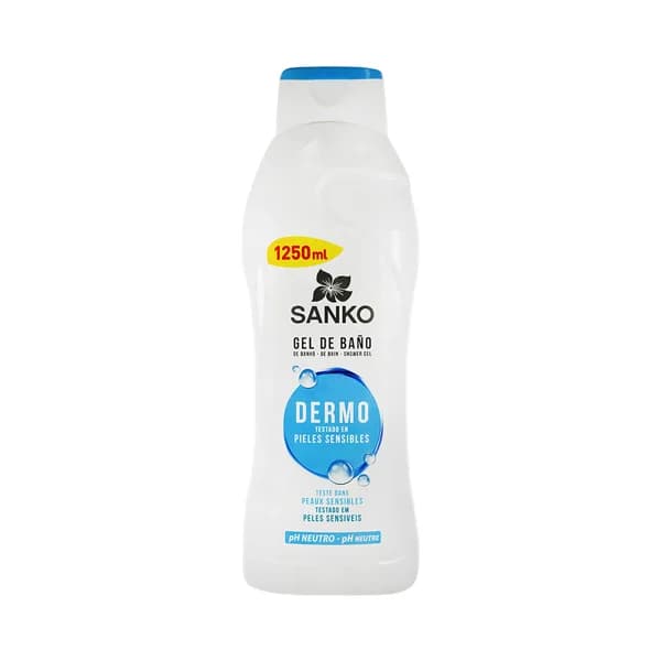 SANKO Gel para baño o ducha, con pH neutro, especial pieles sensibles SANKO Dermo 1250 ml. - 1.25 l - Imagen del producto en Findit