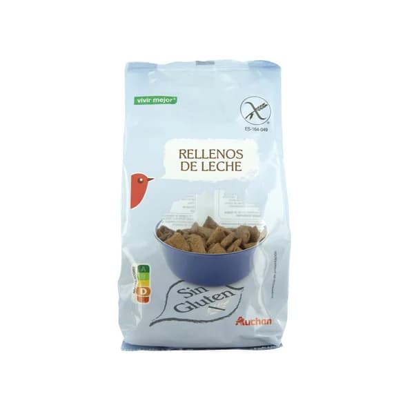 PRODUCTO ALCAMPO Cereales de desayuno, de maíz y arroz rellenos de leche, sin gluten 400 g. - 0.4 kg - Imagen del producto en Findit