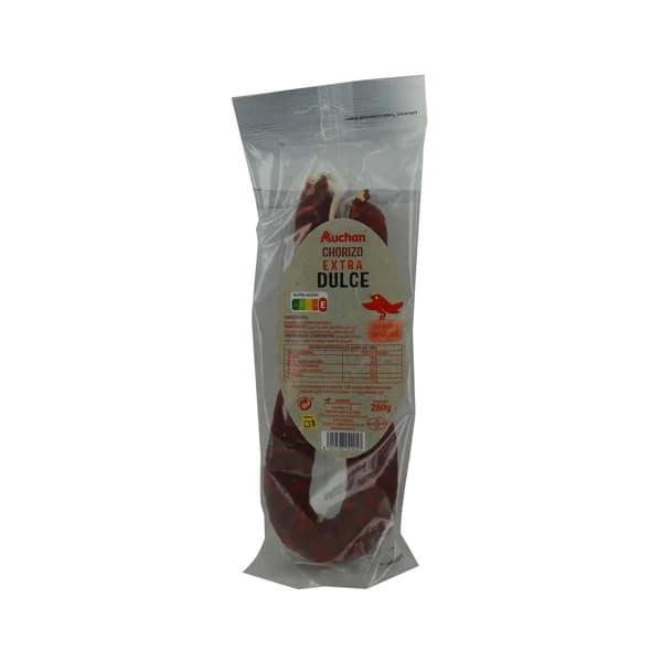 AUCHAN Sarta de chorizo dulce de categoria extra 280 g. Producto Alcampo - 0.28 kg - Imagen del producto en Findit