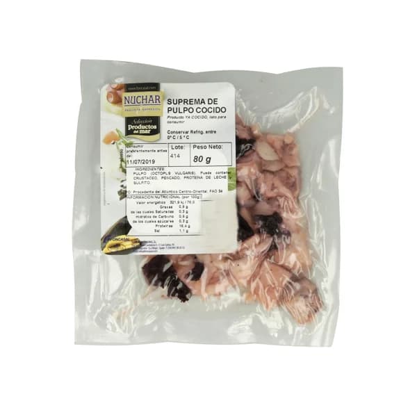 NUCHAR Pulpo cocido Suprema NUCHAR 80 g. - 0.08 kg - Imagen del producto en Findit