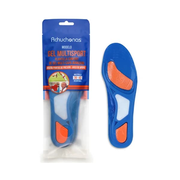 Plantillas gel multisport ACHUCHONAS, confort, arco de apoyo, talla 36/42. - 1 ud - Imagen del producto en Findit