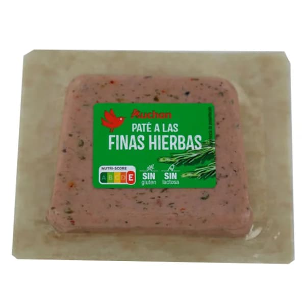 AUCHAN Paté a las finas hierbas, sin gluten y sin lactosa 75 g. Producto Alcampo - 0.08 kg - Imagen del producto en Findit