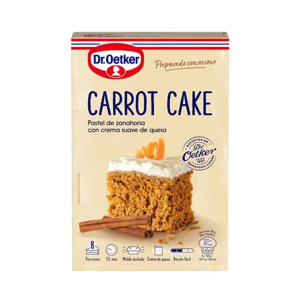 DR. OETKER Preparado de pastel de zanahoria con crema de queso DR. OETKER 315 g. - 0.32 kg - Imagen del producto en Findit