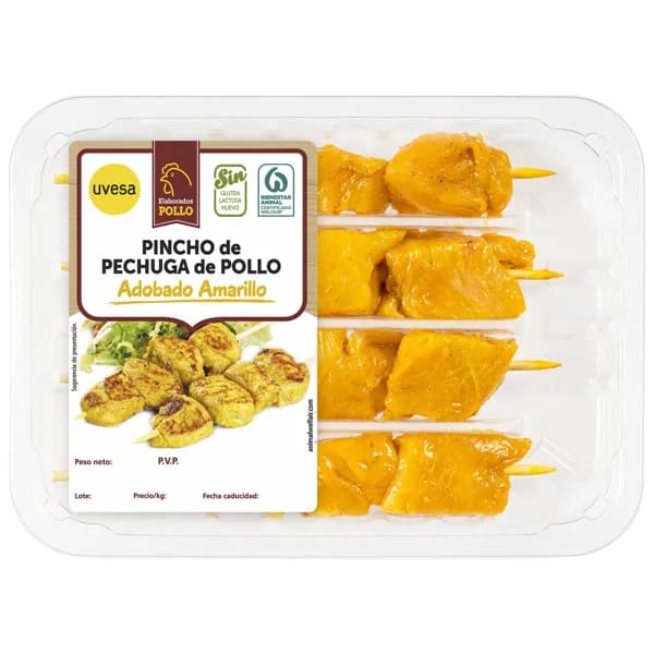 Pincho moruno de pechuga de pollo con adobo amarillo UVESA 320 g, - 0.32 kg - Imagen del producto en Findit