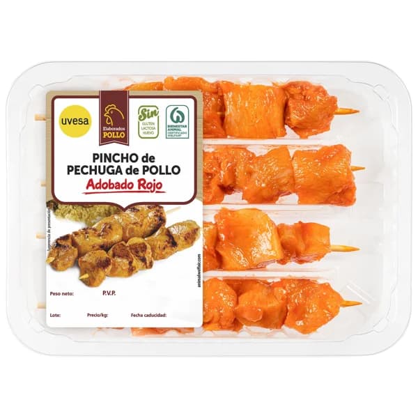 Pincho de pechuga de pollo con adobo rojo UVESA 320 g. - 0.32 kg - Imagen del producto en Findit