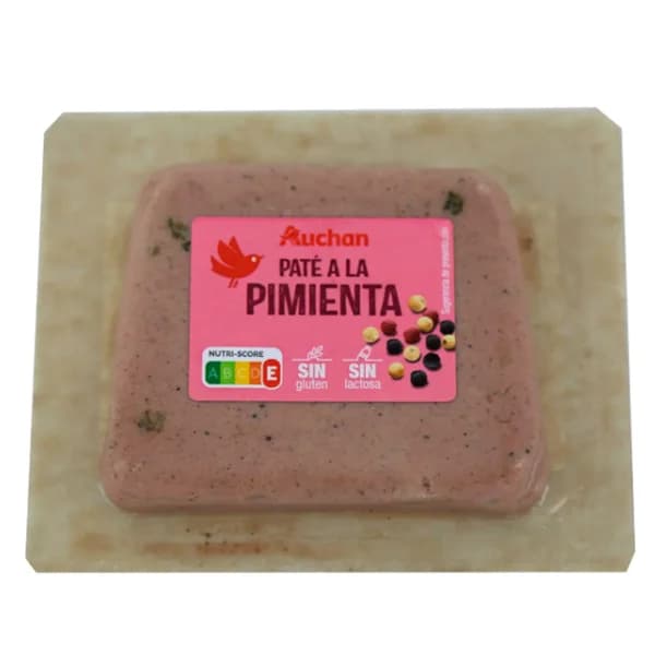 AUCHAN Paté a la pimienta, sin gluten y sin lactosa 75 g. Producto Alcampo - 0.08 kg - Imagen del producto en Findit