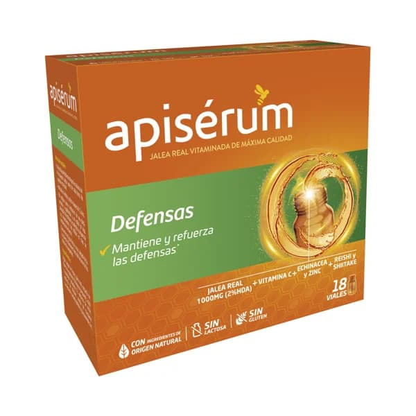 APISÉRUM Complemento alimenticio a base de jalea real vitaminada en cómodos viales APISÉRUM Defensas 18 uds. - 1 ud - Imagen del producto en Findit