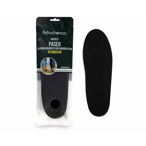 Plantillas de algodón orgánico con carbón activo ACHUCHONAS Paseo, suaves y flexibles, Talla 39/41. - 1 ud - Imagen del producto en Findit