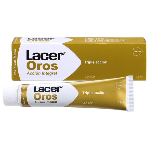 LACER Pasta de dientes con flúor y triple acción LACER Oros 75 ml. - 0.08 l - Imagen del producto en Findit