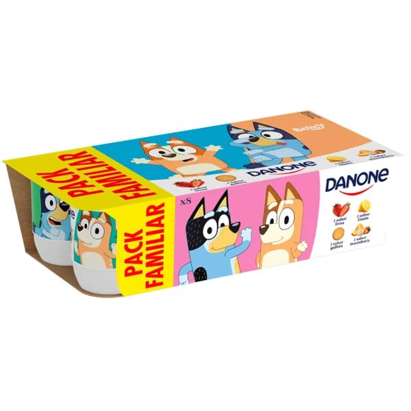 DANONE Yogures de sabores variados (fresa (2), macedonia (2), limón (2) y galleta (2)) 8 x120 g. - 0.96 kg - Imagen del producto en Findit