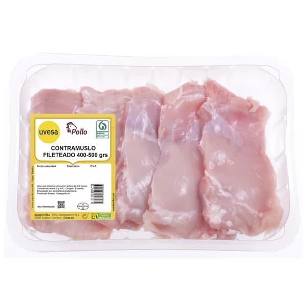Contramuslos fileteados de pollo blanco Bandeja. - 1 ud - Imagen del producto en Findit