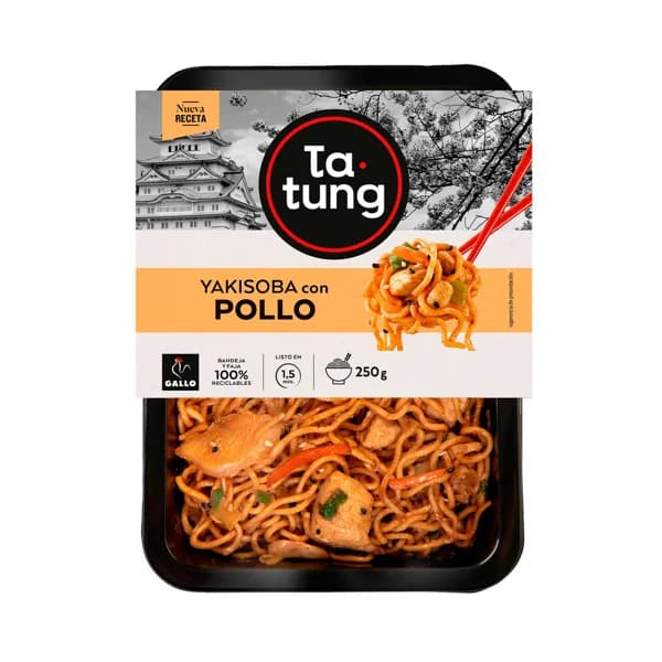 TA-TUNG Fideos yaki soba con verduras japonesas y pollo TA-TUNG 250 g. - 0.25 kg - Imagen del producto en Findit