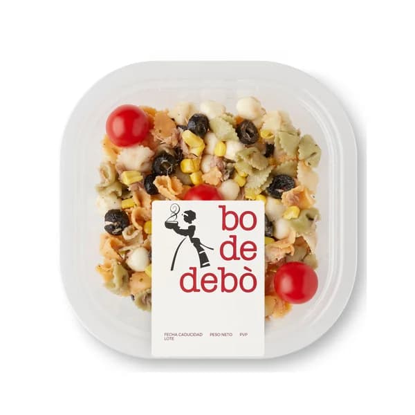 BO DE DEBÓ Enslada de pasta con jamón cocido y huevo, lista para comer BO DE DEBÓ 300 g. - 0.3 kg - Imagen del producto en Findit
