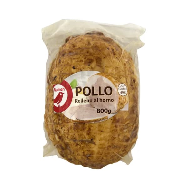 AUCHAN Pollo al horno, deshuesado, relleno y sin gluten 800 g. Producto Alcampo - 0.8 kg - Imagen del producto en Findit