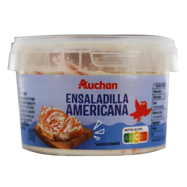 AUCHAN Ensalada americana pasteurizada, lista para consumir 250 g. Producto Alcampo - 0.25 kg - Imagen del producto en Findit