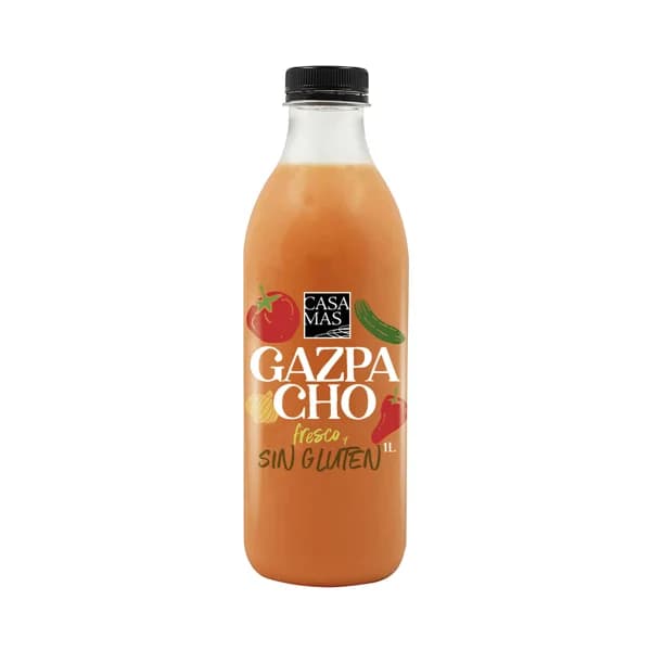 CASA MAS Gazpacho fresco, sin gluten y sin pasteurizar CASA MAS 1 l. - 1 l - Imagen del producto en Findit