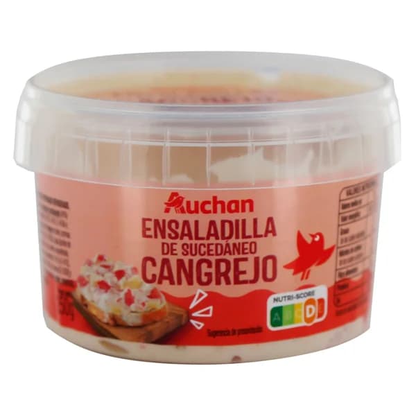 AUCHAN Ensaladilla de sucedáneo de cangrejo, lista para tomar 250 g. Producto Alcampo - 0.25 kg - Imagen del producto en Findit