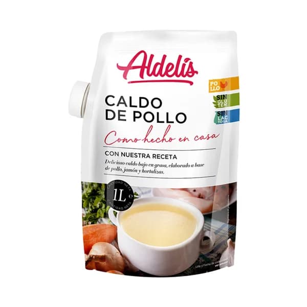 ALDELÍS Caldo de pollo elaborado a base de pollo, jamón y hortalizas ALDELÍS 1 l. - 1 kg - Imagen del producto en Findit
