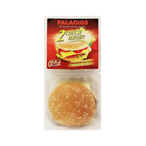 PALACIOS Hamburguesa con queso Gouda PALACIOS 2 x 125 g. - 0.25 kg - Imagen del producto en Findit