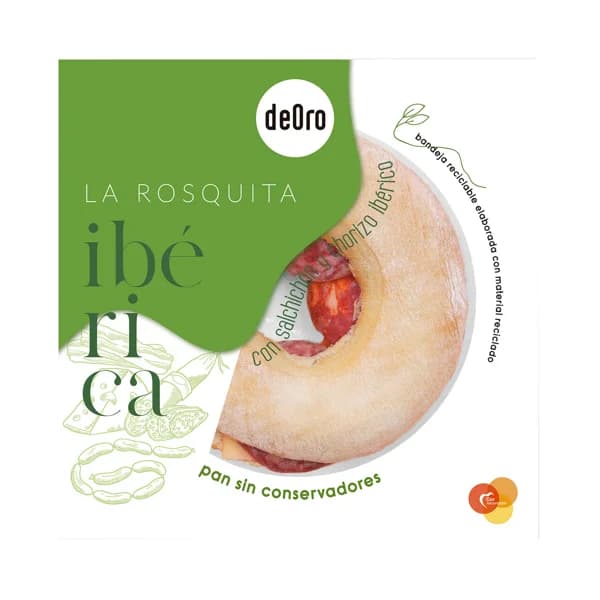 DEORO Roscquita ibérica rellena de queso fundido, chorizo y salchichón ibérico, fiambre de bacón y salsa de tomate DEORO 205 g. - 0.21 kg - Imagen del producto en Findit