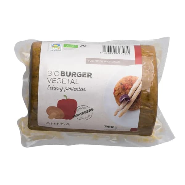AHIMSA Burger vegetal a base de setas y pimientos ecológico AHIMSA 750 g. - 0.75 kg - Imagen del producto en Findit