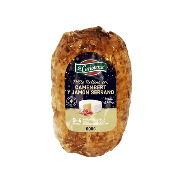 LA CARLOTEÑA Pollo al horno relleno con queso Camembert y jamón serrano LA CARLOTEÑA 600 g. - 0.6 kg - Imagen del producto en Findit